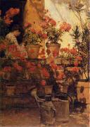 Childe Hassam Geraniums oil painting on canvas